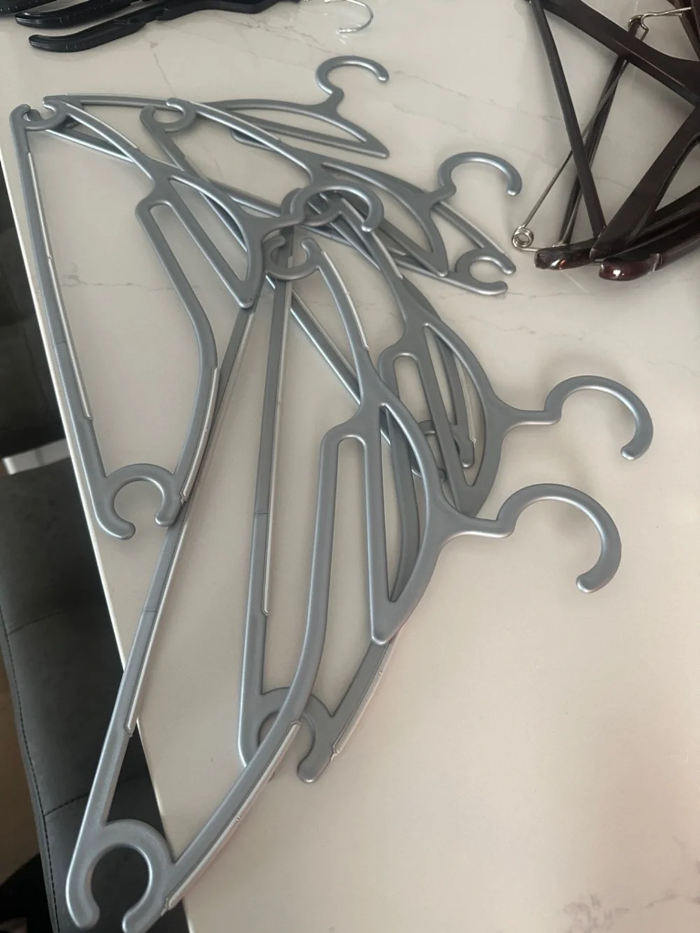 19 Assorted Closet Hangers Pack - Black, Clear, Gray, Brown